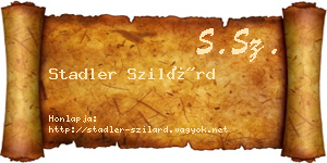 Stadler Szilárd névjegykártya